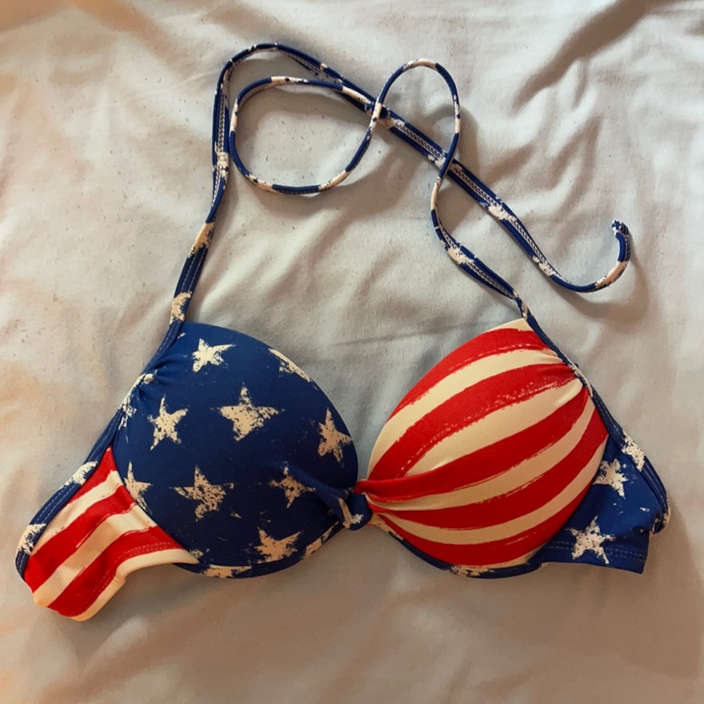 Red white and blue bathing suit top